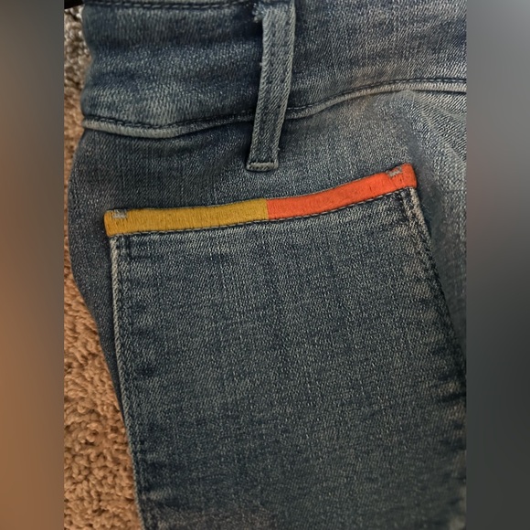 NWT NYDJ Woman’s Marilyn Straight Raw Hem Multi Color Pocket  Cropped Jean - Picture 11 of 16